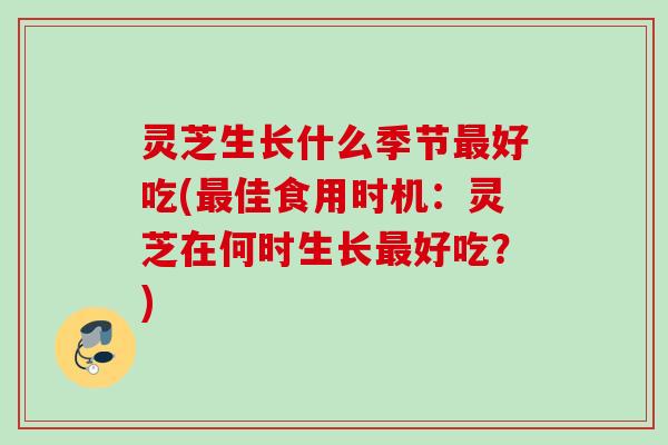 灵芝生长什么季节最好吃(最佳食用时机：灵芝在何时生长最好吃？)
