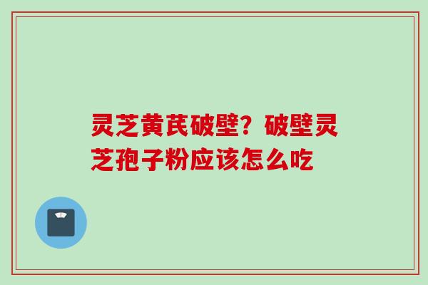 灵芝黄芪破壁？破壁灵芝孢子粉应该怎么吃