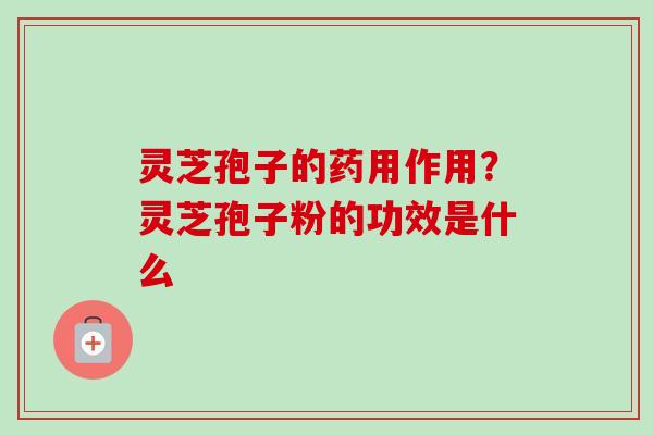 灵芝孢子的药用作用？灵芝孢子粉的功效是什么