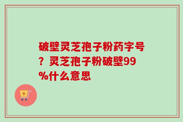 破壁灵芝孢子粉药字号？灵芝孢子粉破壁99%什么意思