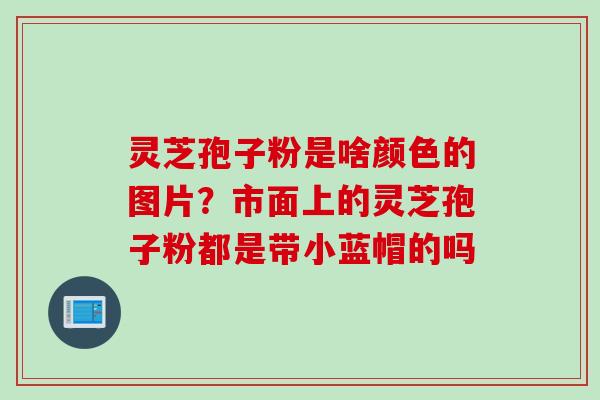 灵芝孢子粉是啥颜色的图片?市面上的灵芝孢子粉都是带小蓝帽的吗 灵芝孢子粉是啥颜色的图片?市面上的灵芝孢子粉都是带小蓝帽的吗