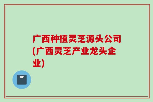 广西种植灵芝源头公司(广西灵芝产业龙头企业)