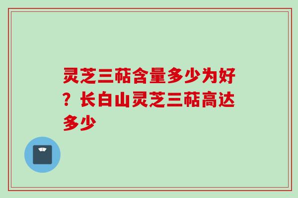 灵芝三萜含量多少为好？长白山灵芝三萜高达多少