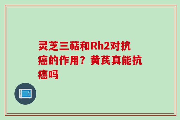 灵芝三萜和Rh2对抗癌的作用？黄芪真能抗癌吗