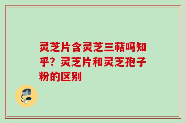 灵芝片含灵芝三萜吗知乎？灵芝片和灵芝孢子粉的区别