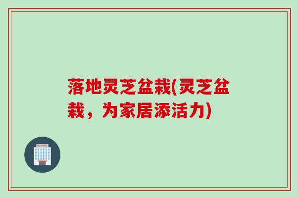 落地灵芝盆栽(灵芝盆栽，为家居添活力)