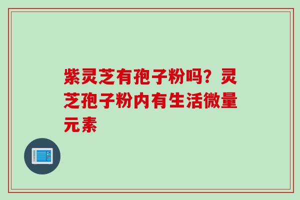 紫灵芝有孢子粉吗？灵芝孢子粉内有生活微量元素