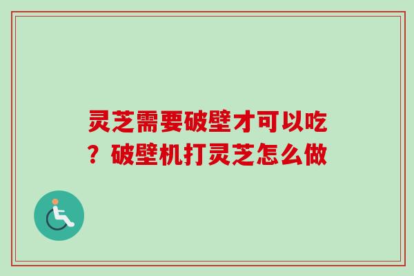 灵芝需要破壁才可以吃？破壁机打灵芝怎么做