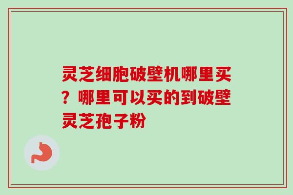灵芝细胞破壁机哪里买？哪里可以买的到破壁灵芝孢子粉