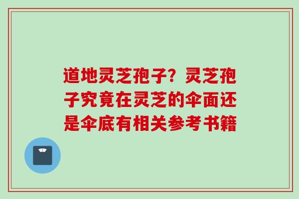 道地灵芝孢子？灵芝孢子究竟在灵芝的伞面还是伞底有相关参考书籍