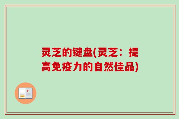 灵芝的键盘(灵芝：提高免疫力的自然佳品)