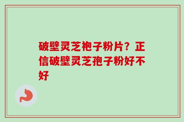 破壁灵芝袍子粉片？正信破壁灵芝孢子粉好不好