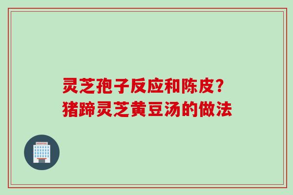 灵芝孢子反应和陈皮？猪蹄灵芝黄豆汤的做法