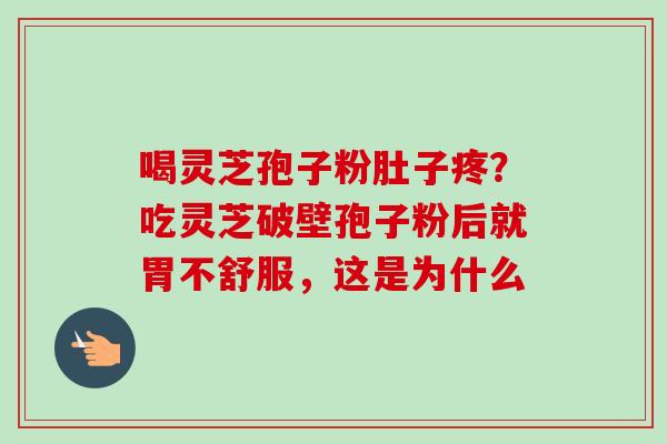 喝灵芝孢子粉肚子疼？吃灵芝破壁孢子粉后就胃不舒服，这是为什么