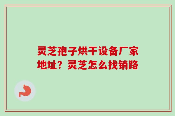 灵芝孢子烘干设备厂家地址？灵芝怎么找销路
