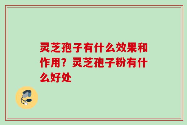 灵芝孢子有什么效果和作用？灵芝孢子粉有什么好处