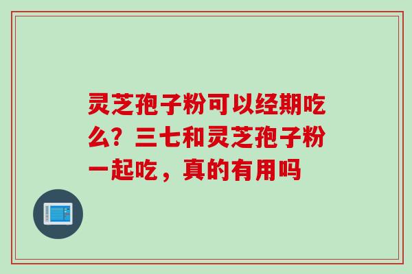 灵芝孢子粉可以经期吃么？三七和灵芝孢子粉一起吃，真的有用吗