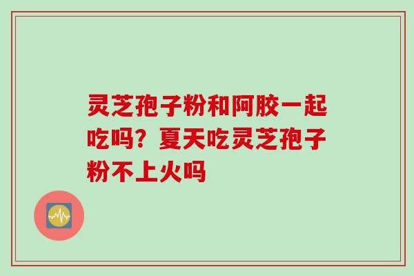灵芝孢子粉和阿胶一起吃吗？夏天吃灵芝孢子粉不上火吗