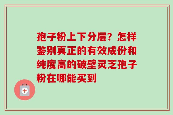 孢子粉上下分层？怎样鉴别真正的有效成份和纯度高的破壁灵芝孢子粉在哪能买到