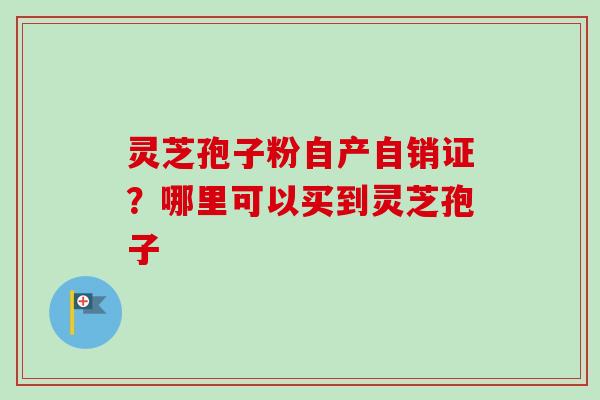 灵芝孢子粉自产自销证？哪里可以买到灵芝孢子