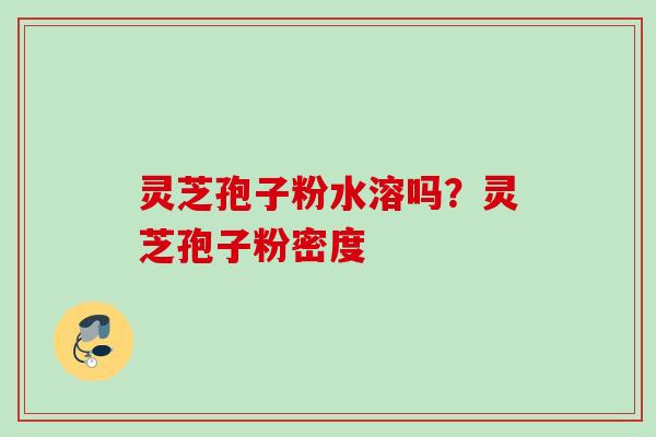 灵芝孢子粉水溶吗？灵芝孢子粉密度