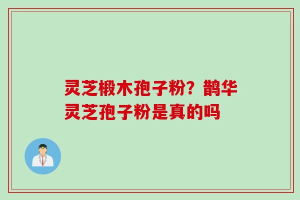 灵芝椴木孢子粉？鹊华灵芝孢子粉是真的吗