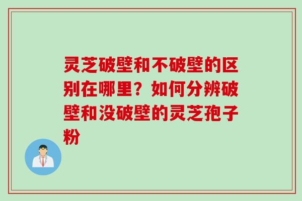 灵芝破壁和不破壁的区别在哪里?如何分辨破壁和没破壁的灵芝孢子粉 灵芝破壁和不破壁的区别在哪里?如何分辨破壁和没破壁的灵芝孢子粉