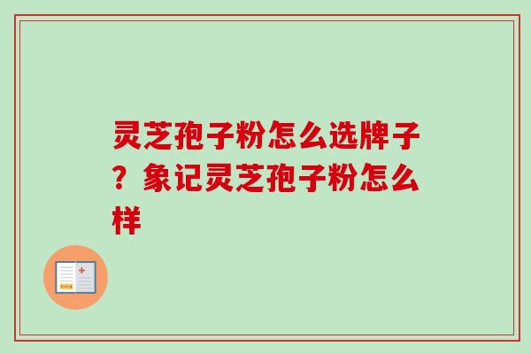 灵芝孢子粉怎么选牌子？象记灵芝孢子粉怎么样