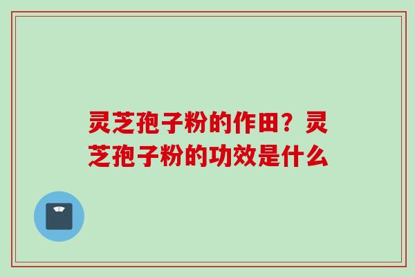 灵芝孢子粉的作田？灵芝孢子粉的功效是什么