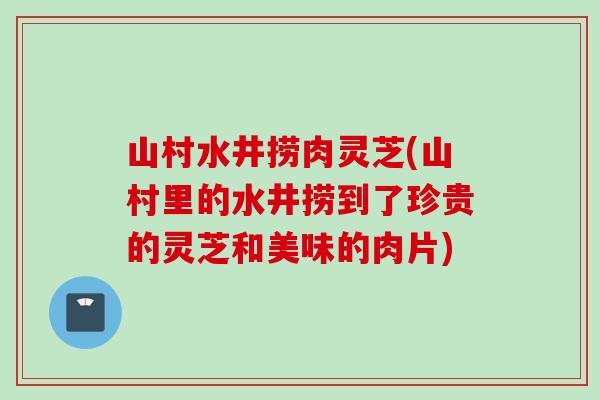 山村水井捞肉灵芝(山村里的水井捞到了珍贵的灵芝和美味的肉片)