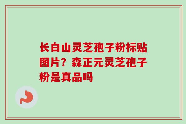长白山灵芝孢子粉标贴图片？森正元灵芝孢子粉是真品吗