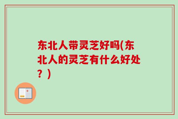 东北人带灵芝好吗(东北人的灵芝有什么好处？)