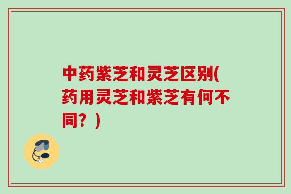 中药紫芝和灵芝区别(药用灵芝和紫芝有何不同？)