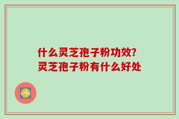 什么灵芝孢子粉功效？灵芝孢子粉有什么好处