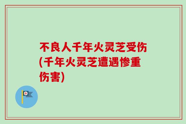 不良人千年火灵芝受伤(千年火灵芝遭遇惨重伤害)