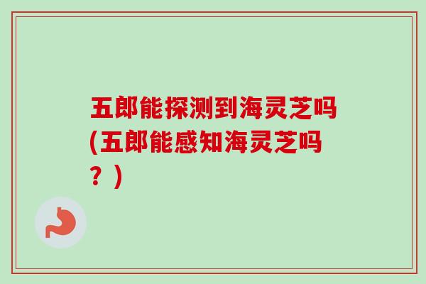 五郎能探测到海灵芝吗(五郎能感知海灵芝吗？)