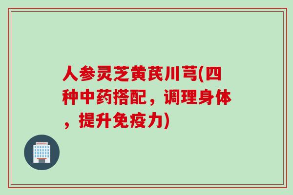 人参灵芝黄芪川芎(四种中药搭配，调理身体，提升免疫力)