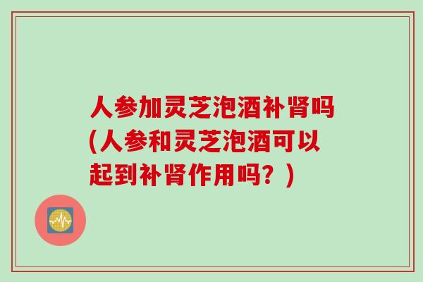 人参加灵芝泡酒补肾吗(人参和灵芝泡酒可以起到补肾作用吗？)