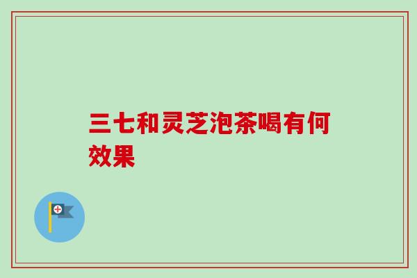 三七和灵芝泡茶喝有何效果
