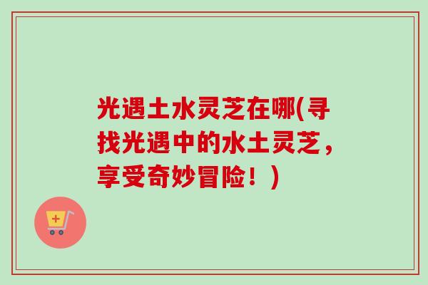 光遇土水灵芝在哪(寻找光遇中的水土灵芝,享受奇妙冒险!) 光遇土水灵芝在哪(寻找光遇中的水土灵芝,享受奇妙冒险!)