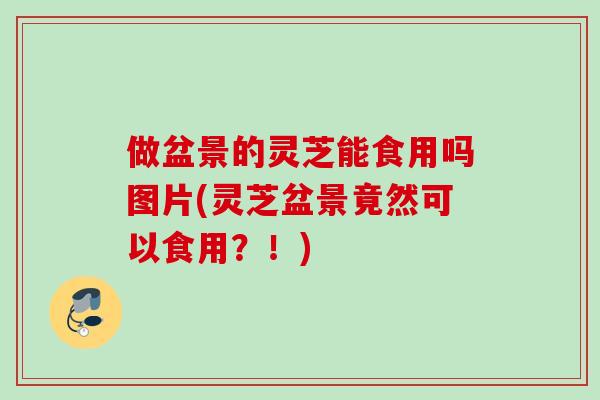 做盆景的灵芝能食用吗图片(灵芝盆景竟然可以食用?!) 做盆景的灵芝能食用吗图片(灵芝盆景竟然可以食用?!)