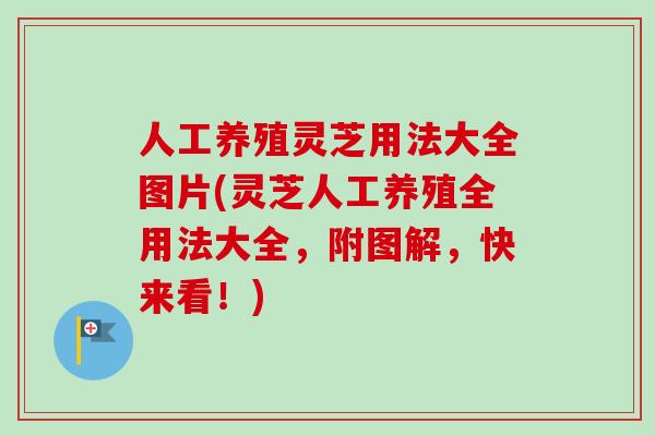 人工养殖灵芝用法大全图片(灵芝人工养殖全用法大全，附图解，快来看！)