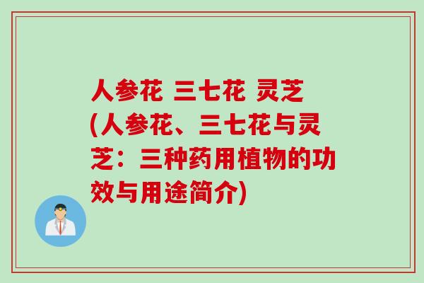 人参花 三七花 灵芝(人参花、三七花与灵芝：三种药用植物的功效与用途简介)