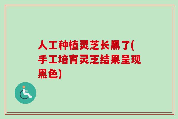 人工种植灵芝长黑了(手工培育灵芝结果呈现黑色)