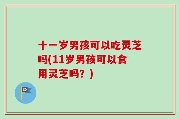 十一岁男孩可以吃灵芝吗(11岁男孩可以食用灵芝吗？)