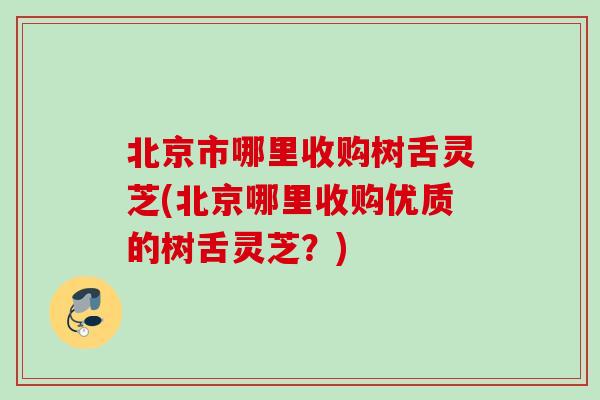 北京市哪里收购树舌灵芝(北京哪里收购优质的树舌灵芝？)