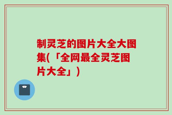 制灵芝的图片大全大图集(「全网最全灵芝图片大全」)