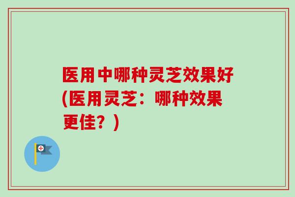 医用中哪种灵芝效果好(医用灵芝：哪种效果更佳？)