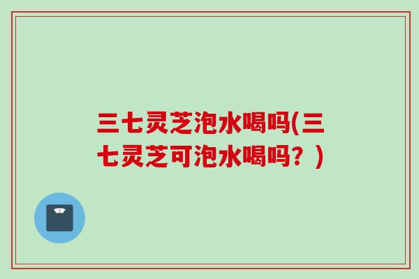 三七灵芝泡水喝吗(三七灵芝可泡水喝吗？)