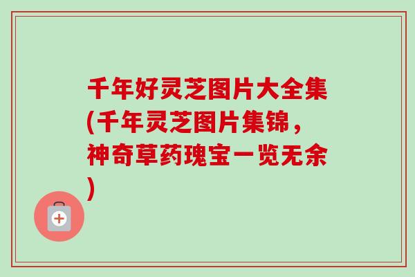 千年好灵芝图片大全集(千年灵芝图片集锦，神奇草药瑰宝一览无余)